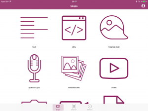 Skärmbild på Cloud QR som inloggad
